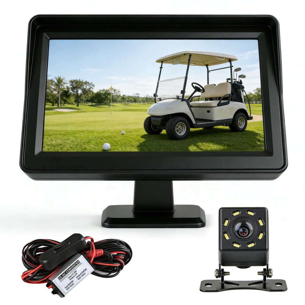 Xislet front-facing kit showing monitor and camera for easy installation
