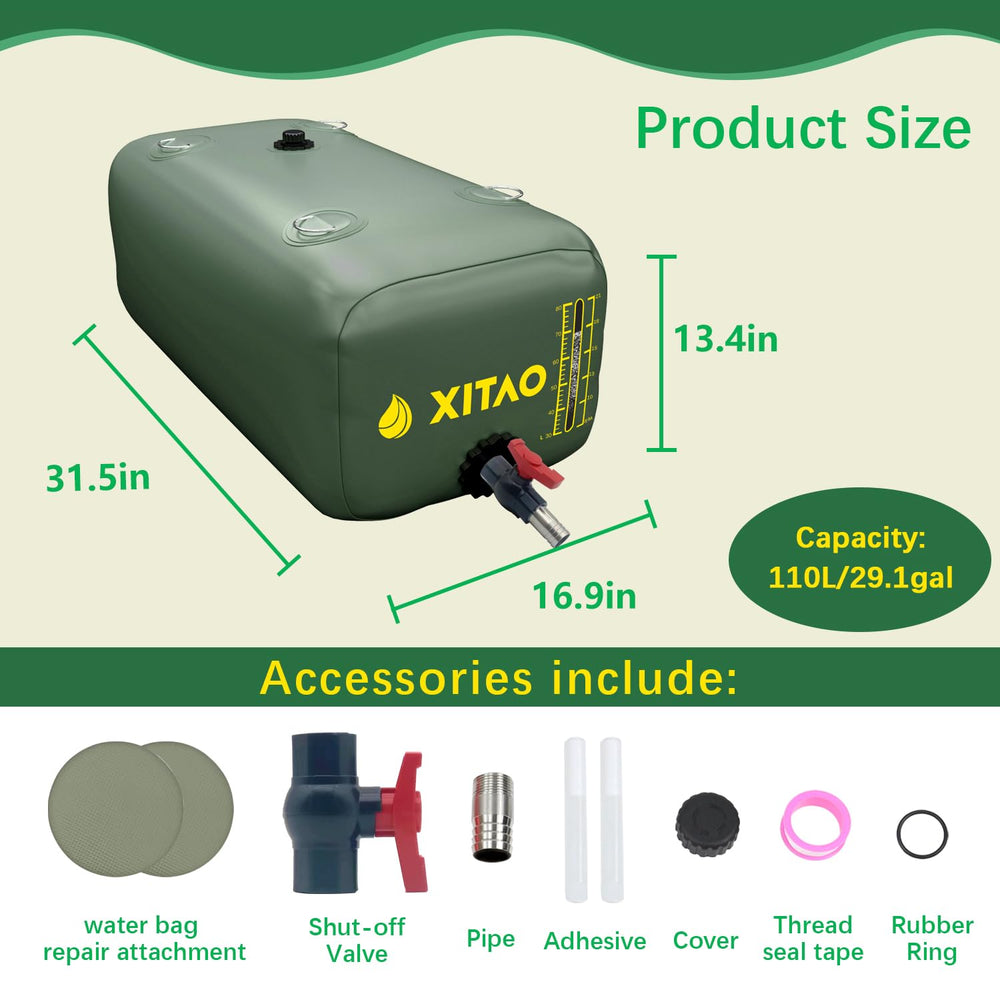 XITAO connected to garden hose showing irrigation and utility water delivery