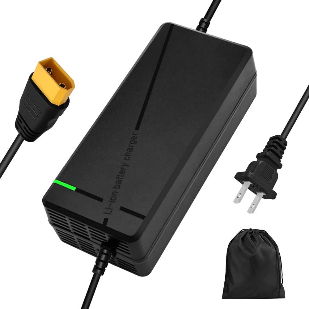 XIUWK charger front view showing compact housing and power indicators for reliable charging