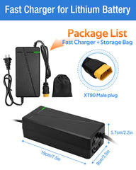 XIUWK XT90 male plug closeup with secure connection benefit for high‑current charging
