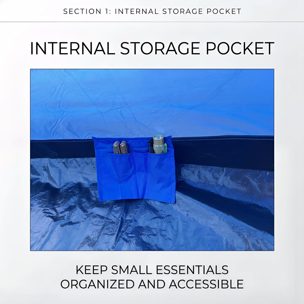 XL tent set up on beach showing portable shelter for outdoor relaxation