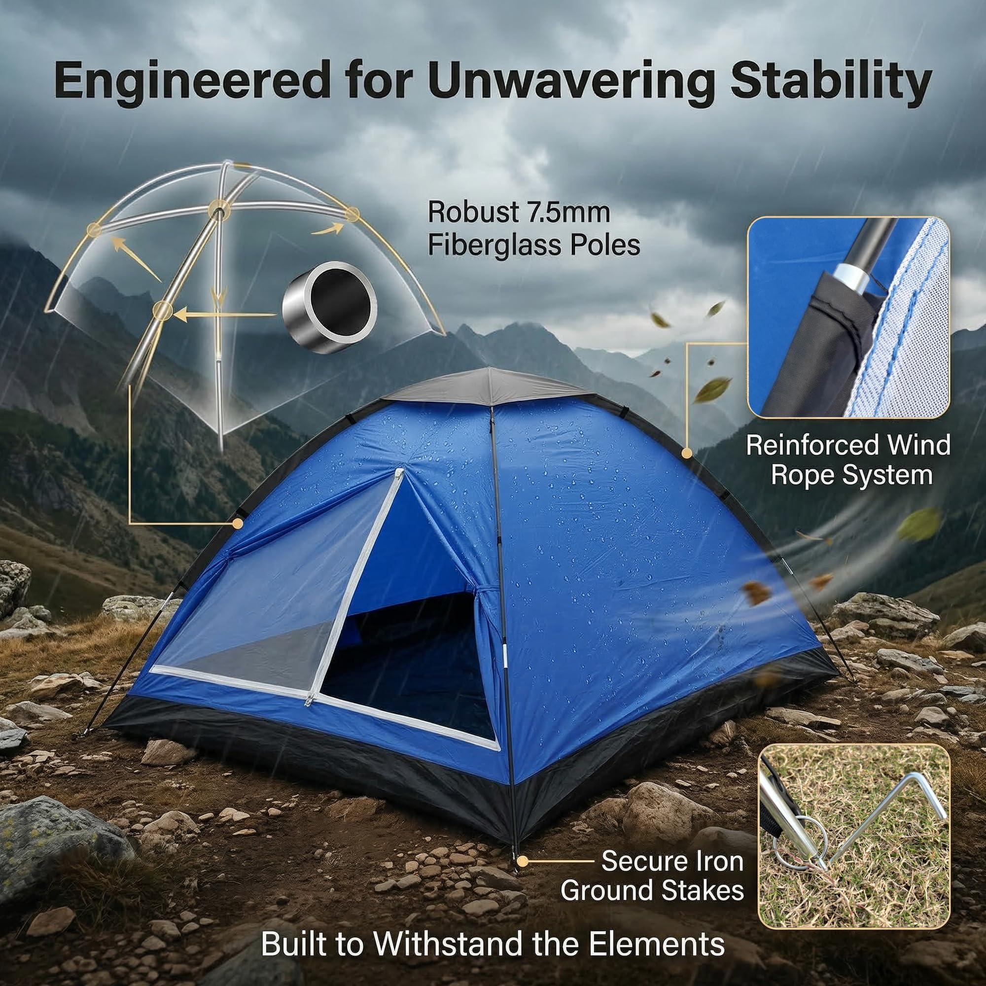 XL tent top hook and pocket detail showing lighting and storage convenience