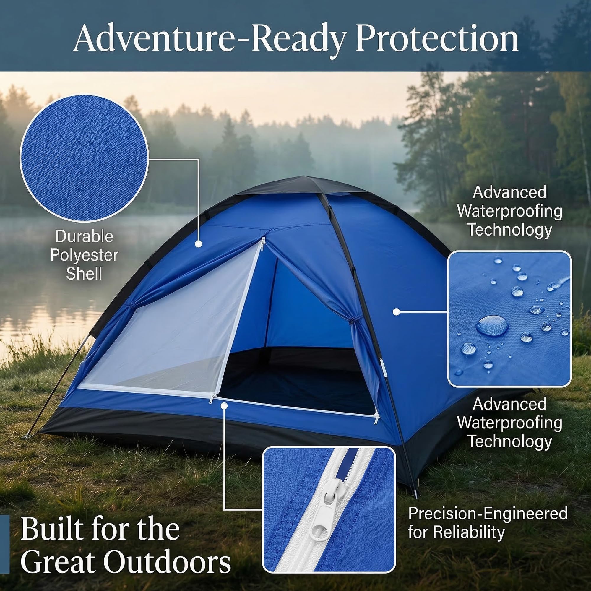 XL tent packed size beside water bottle showing compact carry benefit