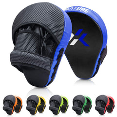 XNATURE curved mitt front view showing target surface and improved punch accuracy