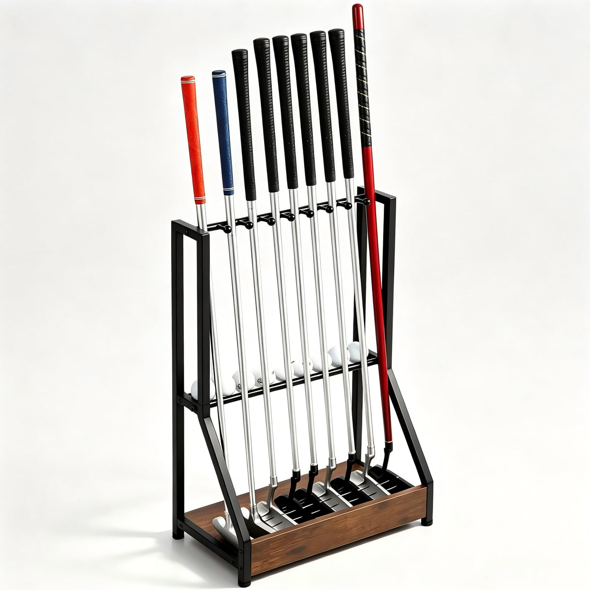 Xnwouco front view showing organized clubs and tidy storage benefit