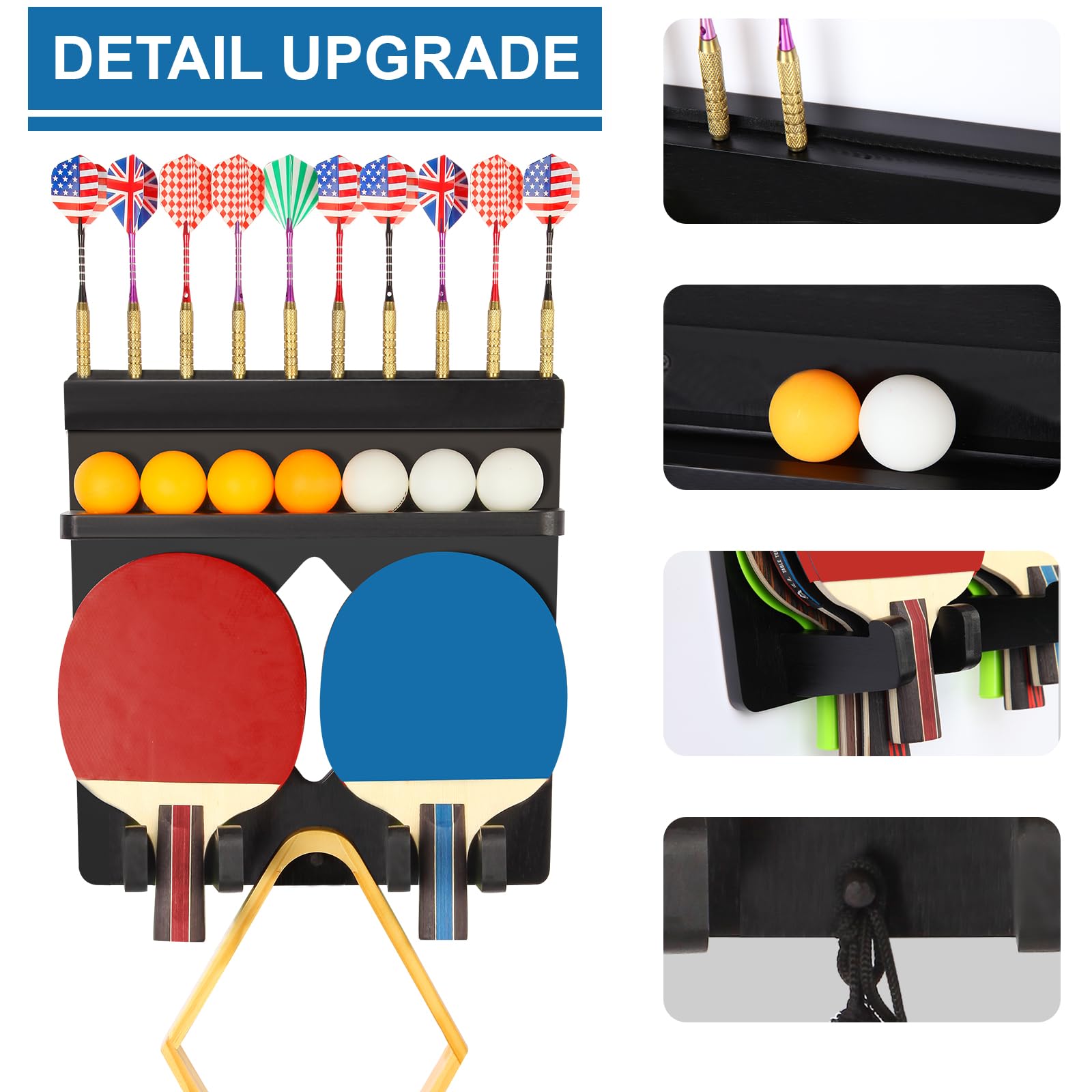 Xnwouco loaded with paddles and darts to demonstrate organized storage benefit