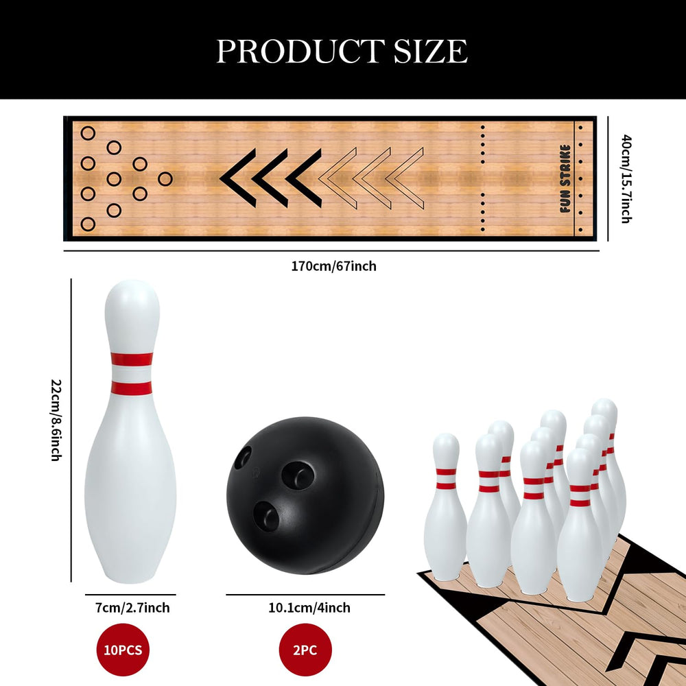 XONYOOM unrolled lane mat illustrating long 5.5-foot play surface