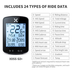 XOSS G+ Gen2 secure handlebar mount installed for easy on-ride viewing