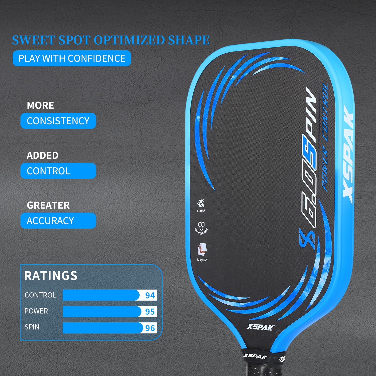 XS XSPAK sealed edge and frame protecting paddle from impacts