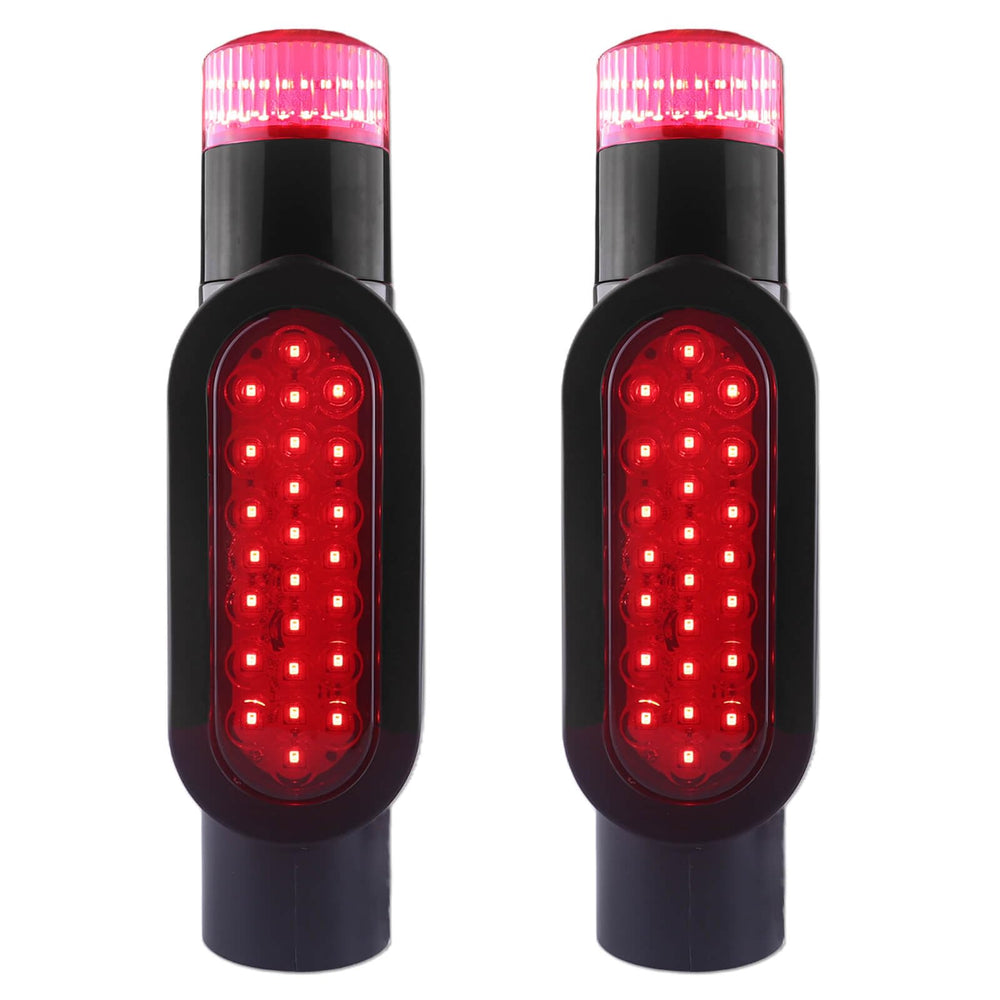 XtraGlow front view of post lights showing compact housing and bright LEDs for safety