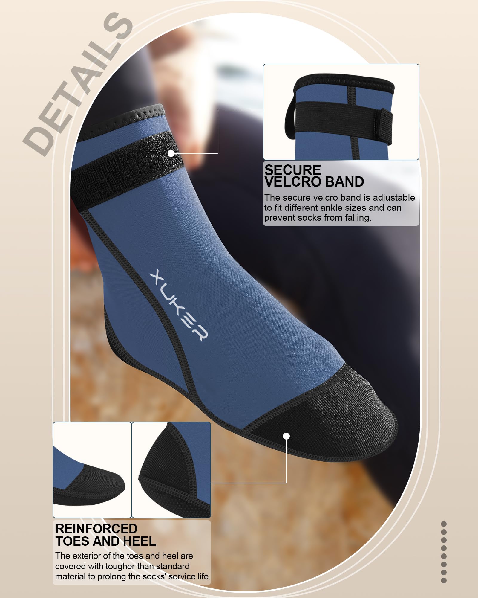 XUKER water socks in use while paddleboarding for secure grip