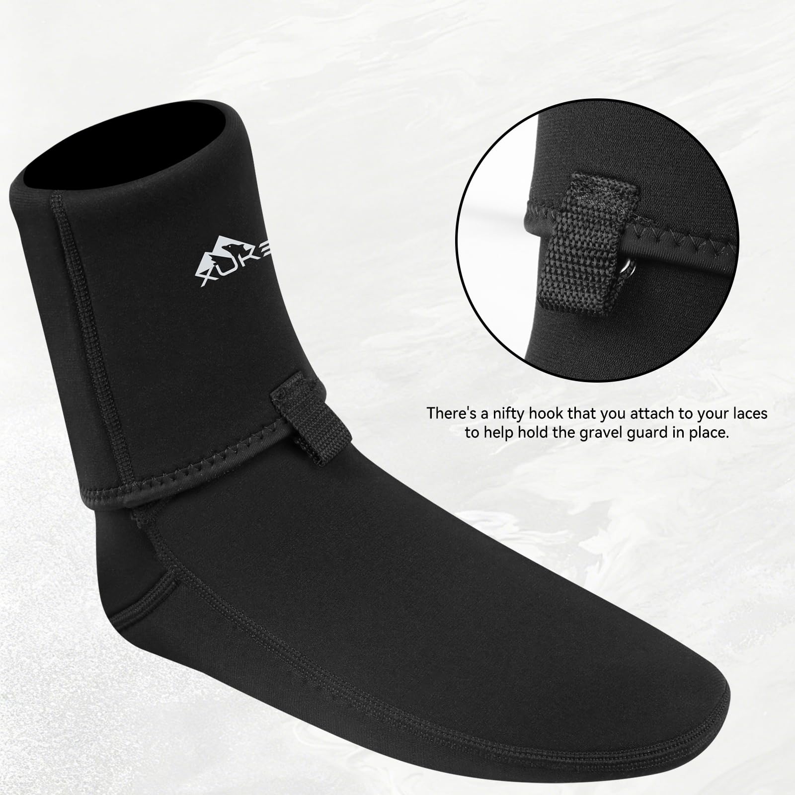 XUKER size comparison next to a foot to show scale and low-profile fit