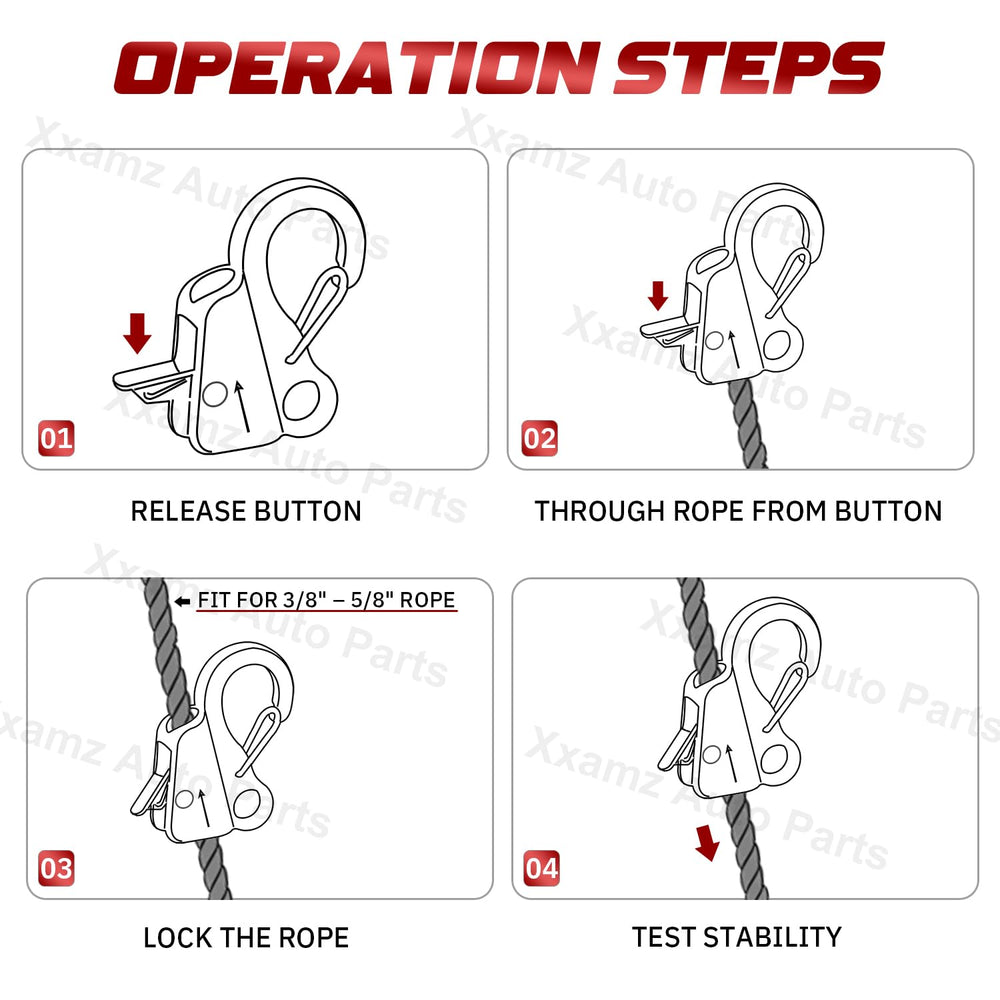 Xxamz detail of lever and rope channel showing smooth operation benefit