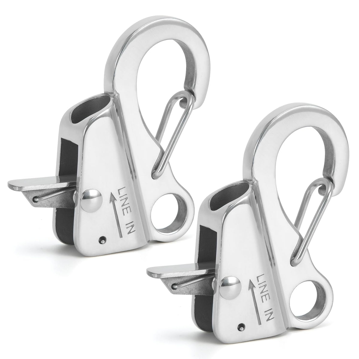 Xxamz front view showing both stainless sliding rope hooks and compact design benefit
