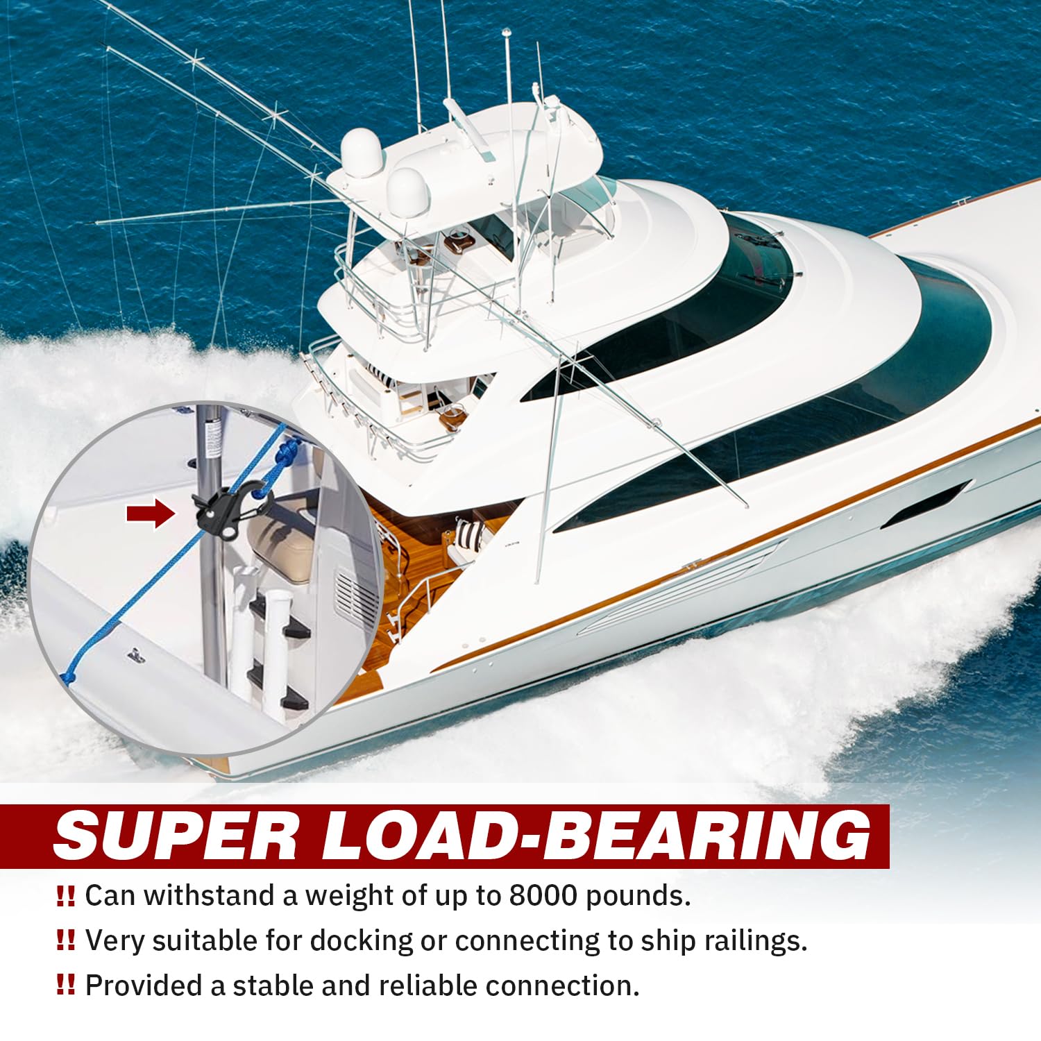Xxamz clip in use on a docked boat illustrating fast release and convenience