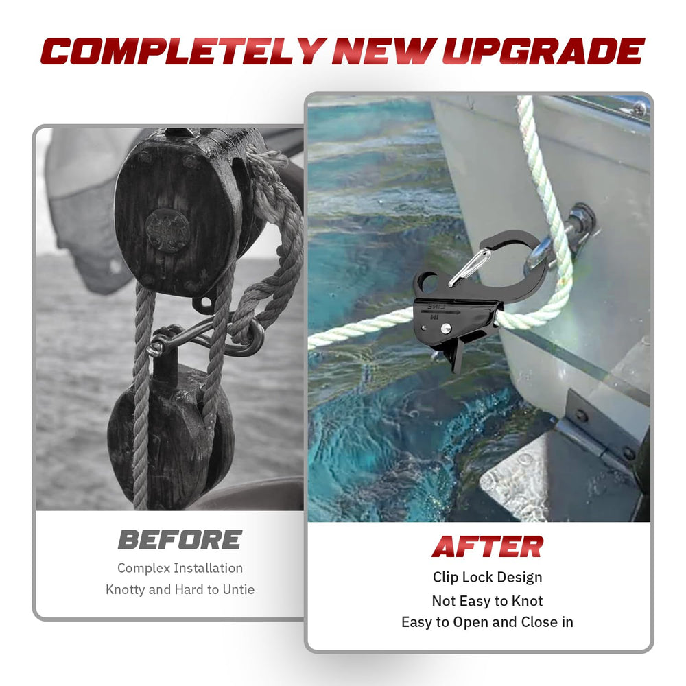 Xxamz size comparison next to a boat cleat showing compact scale and fit