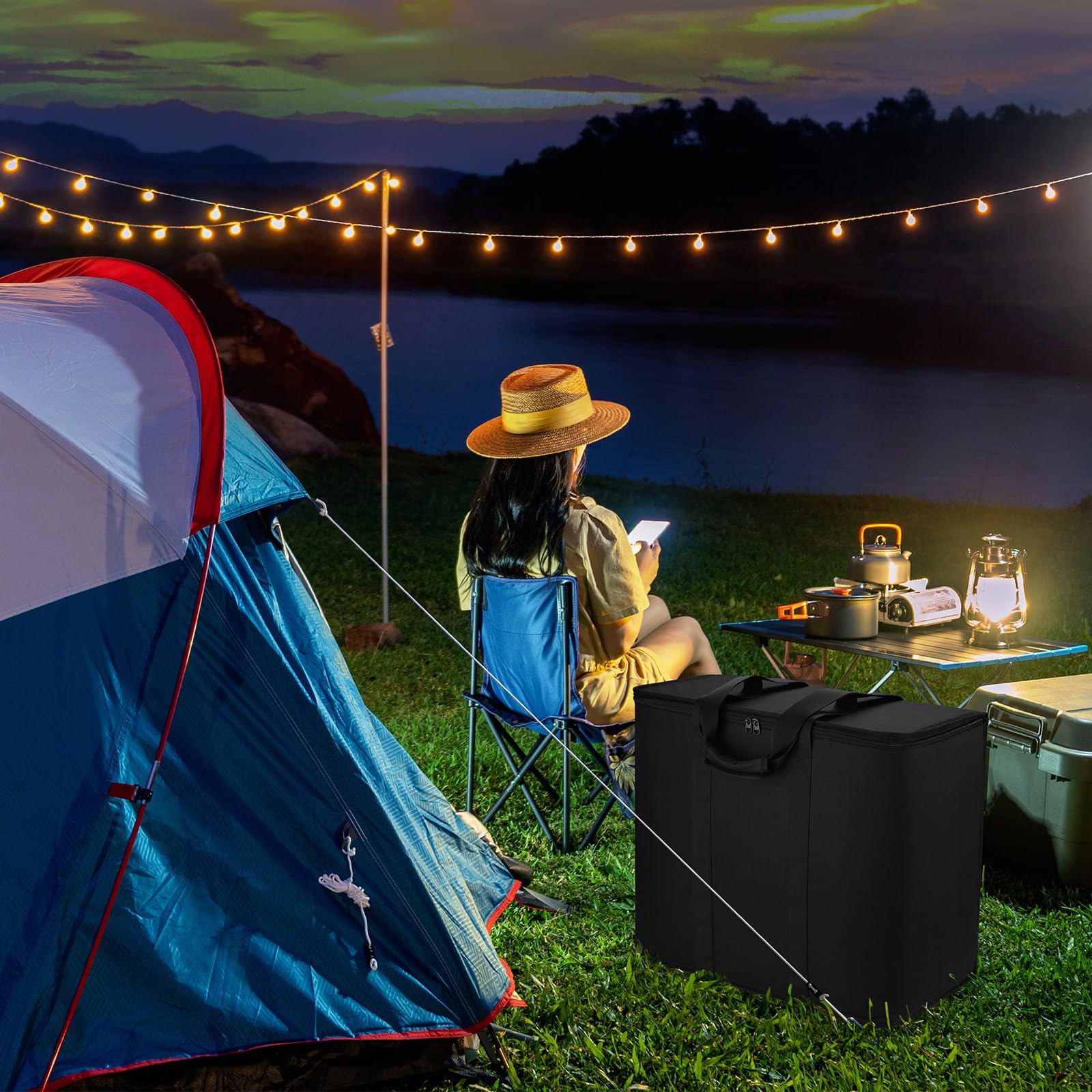 Xxerciz lifestyle shot loading bag at campsite for organized travel