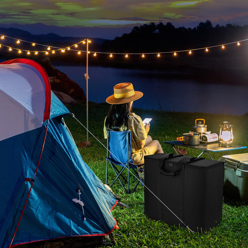 Xxerciz lifestyle shot loading bag at campsite for organized travel