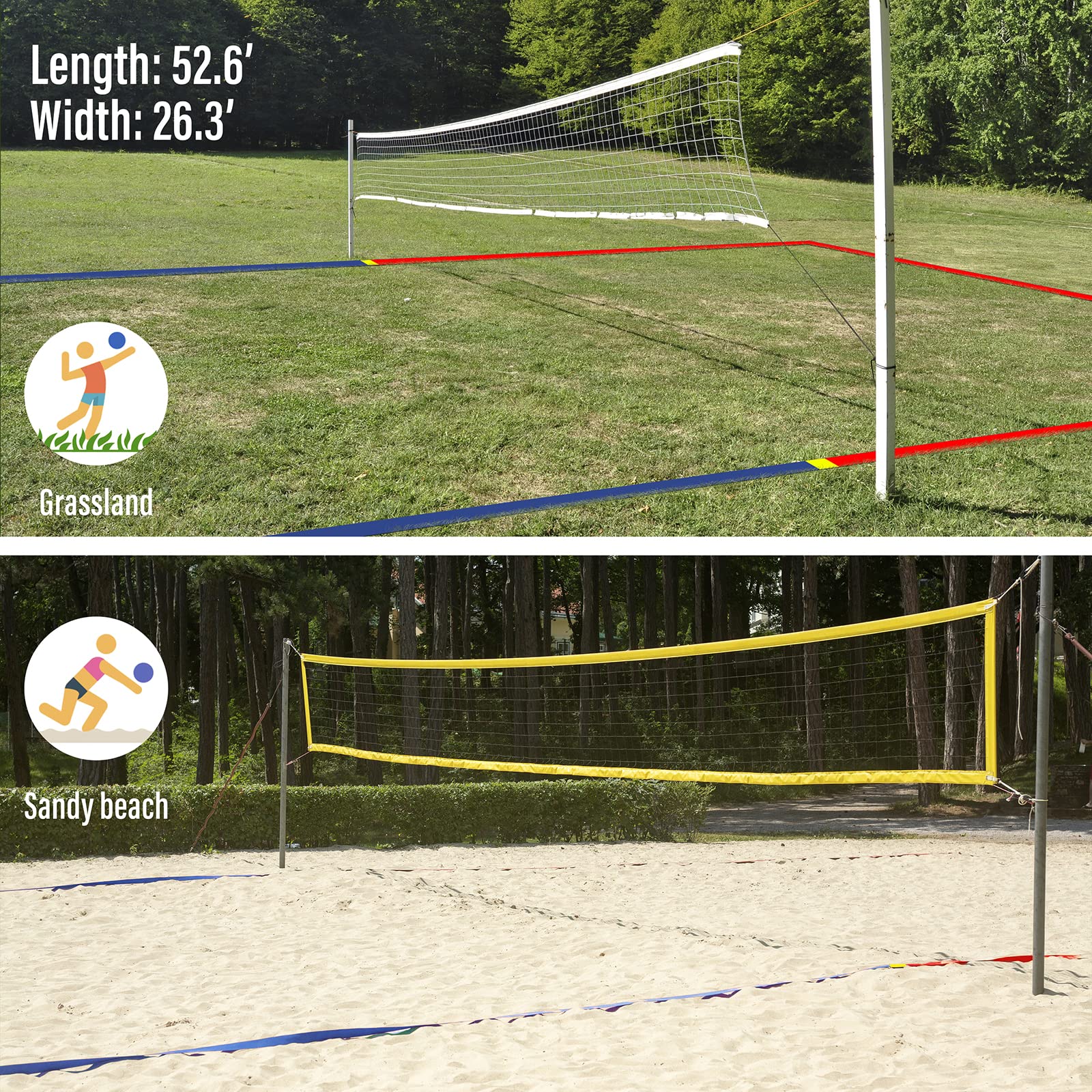 XXXYYY comparison with player foot showing 2 inch line width visibility