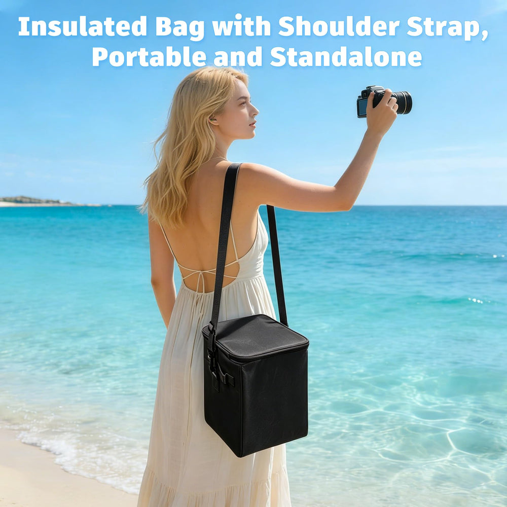 XYFuuee pockets and cup holder detail holding sunscreen and bottle securely