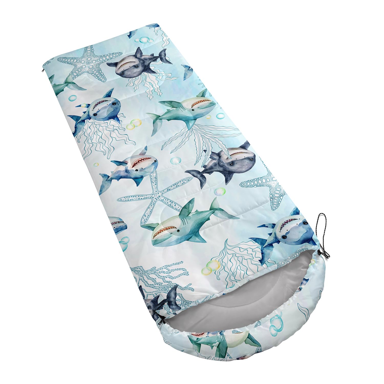 XYNHML compressed sleeping bag in its carry sack for compact transport convenience