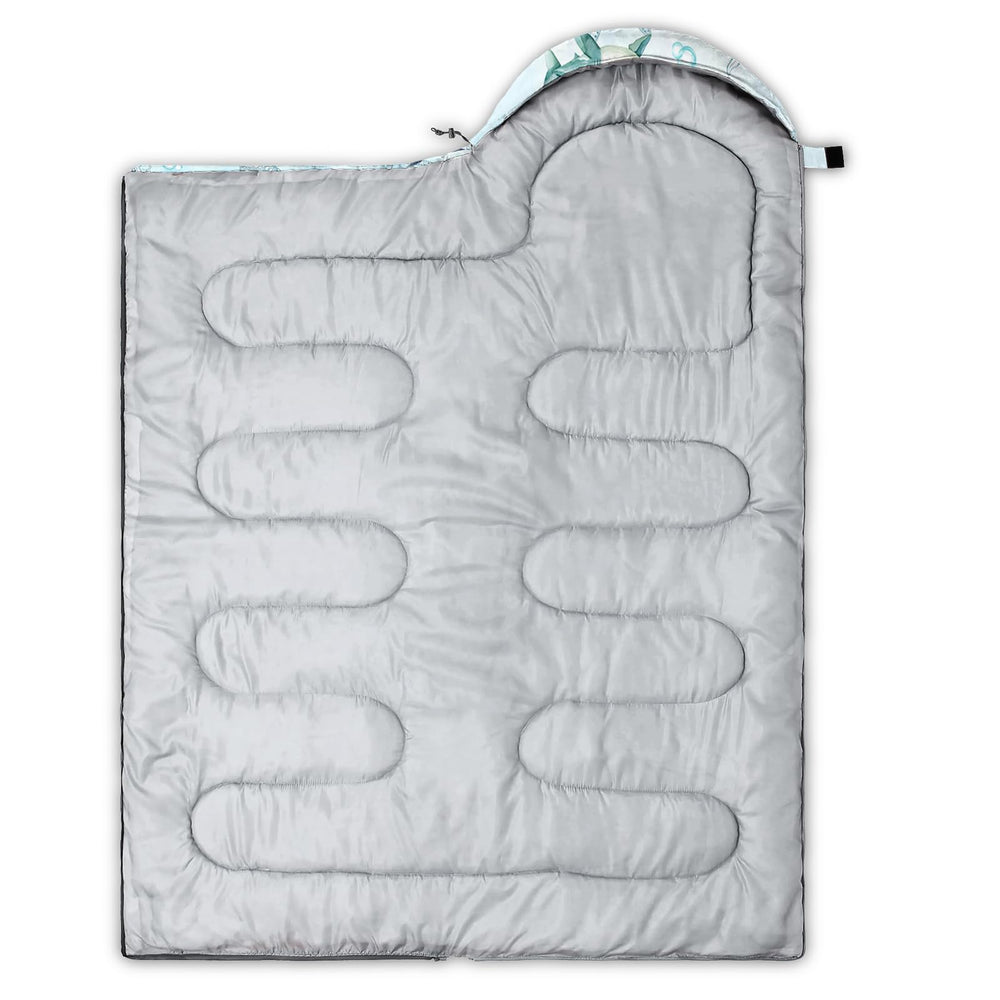 XYNHML child using shark sleeping bag at camp illustrating comfort and fun design