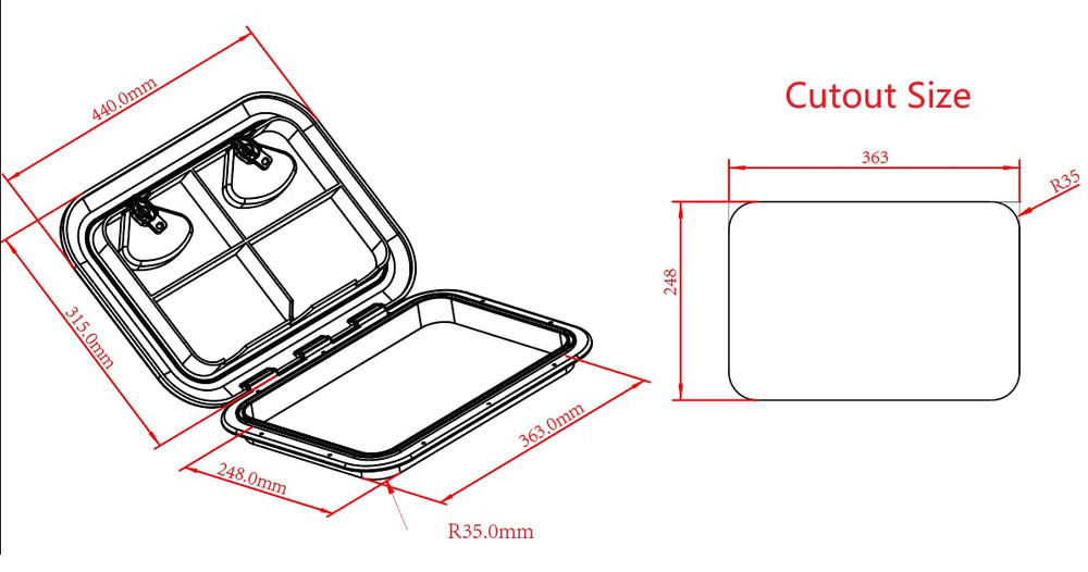 YaeMarine rubber seal detail providing weatherproof protection