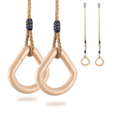 YAERSI wooden rings front view showing smooth birch finish and comfortable grip