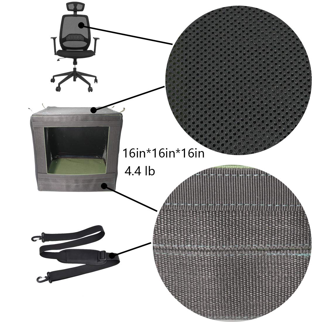 YANDIA close-up mesh detail showing durable fabric and impact resistance benefit