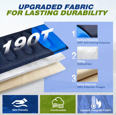 YANLIFY pongee lining detail showing soft interior surface for comfortable sleep