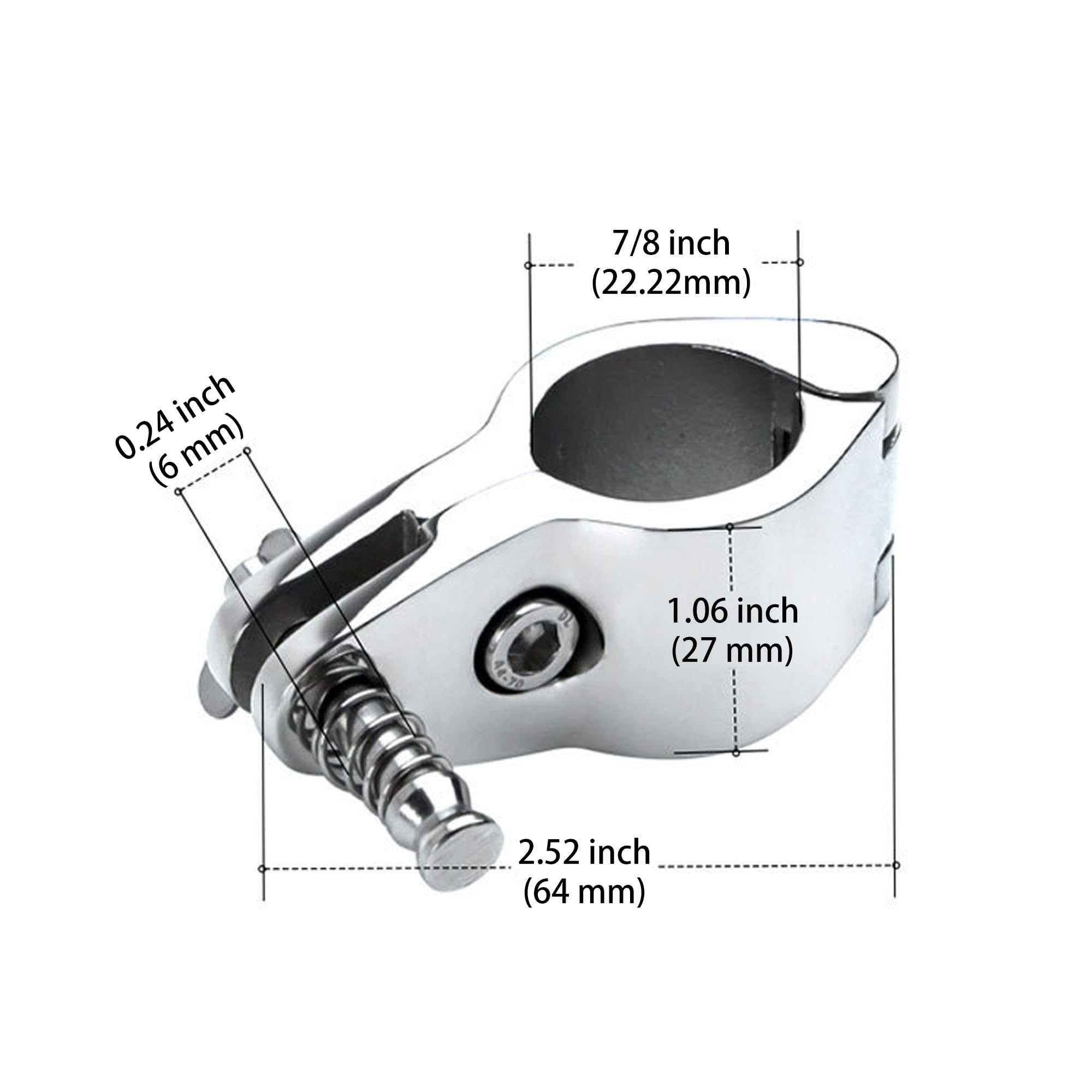 YANYUCB jaw slide clamped on 7/8 inch tube showing sturdy tube grip for stability