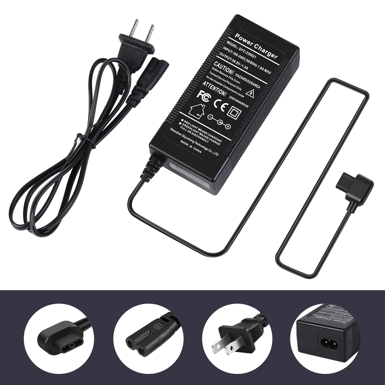 YAREMYEYE charger bottom label with specs for quick verification of ratings