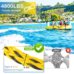 YAXSHIMU braided rope texture showing durable 16-strand PE and abrasion resistance