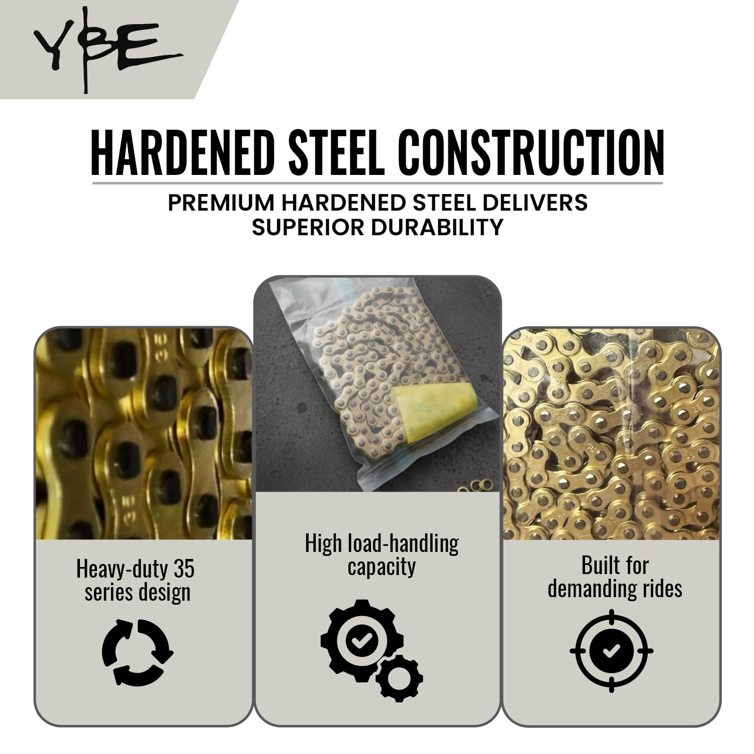 YBE Yelnats chain installed on an electric bike drivetrain demonstrating reliable power transfer