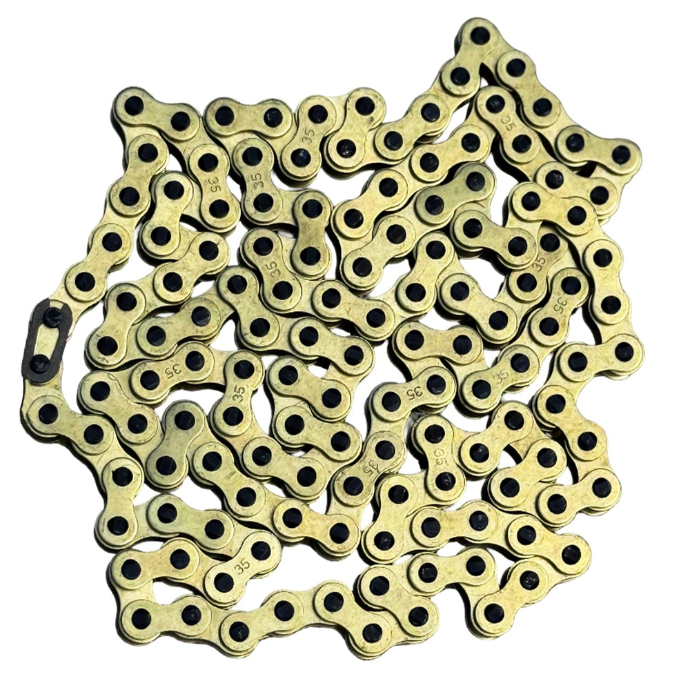 YBE Yelnats front packaging showing gold 136-link chain and product label, durable look