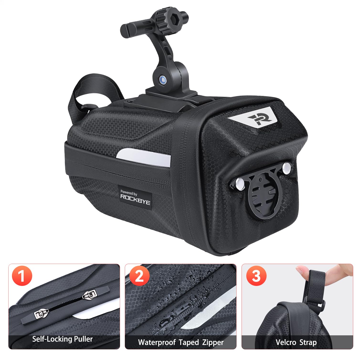 YBLNTEK rear light mounted on bag for extra braking visibility