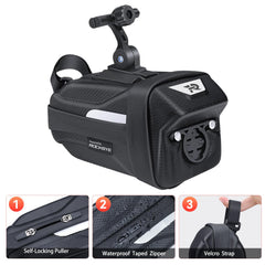 YBLNTEK rear light mounted on bag for extra braking visibility