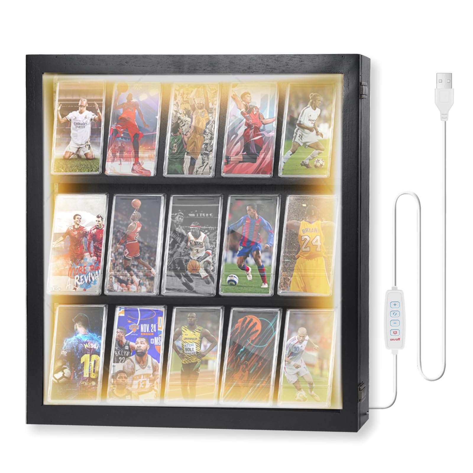 YeeBeny front view of display case showing organized card presentation and protective design