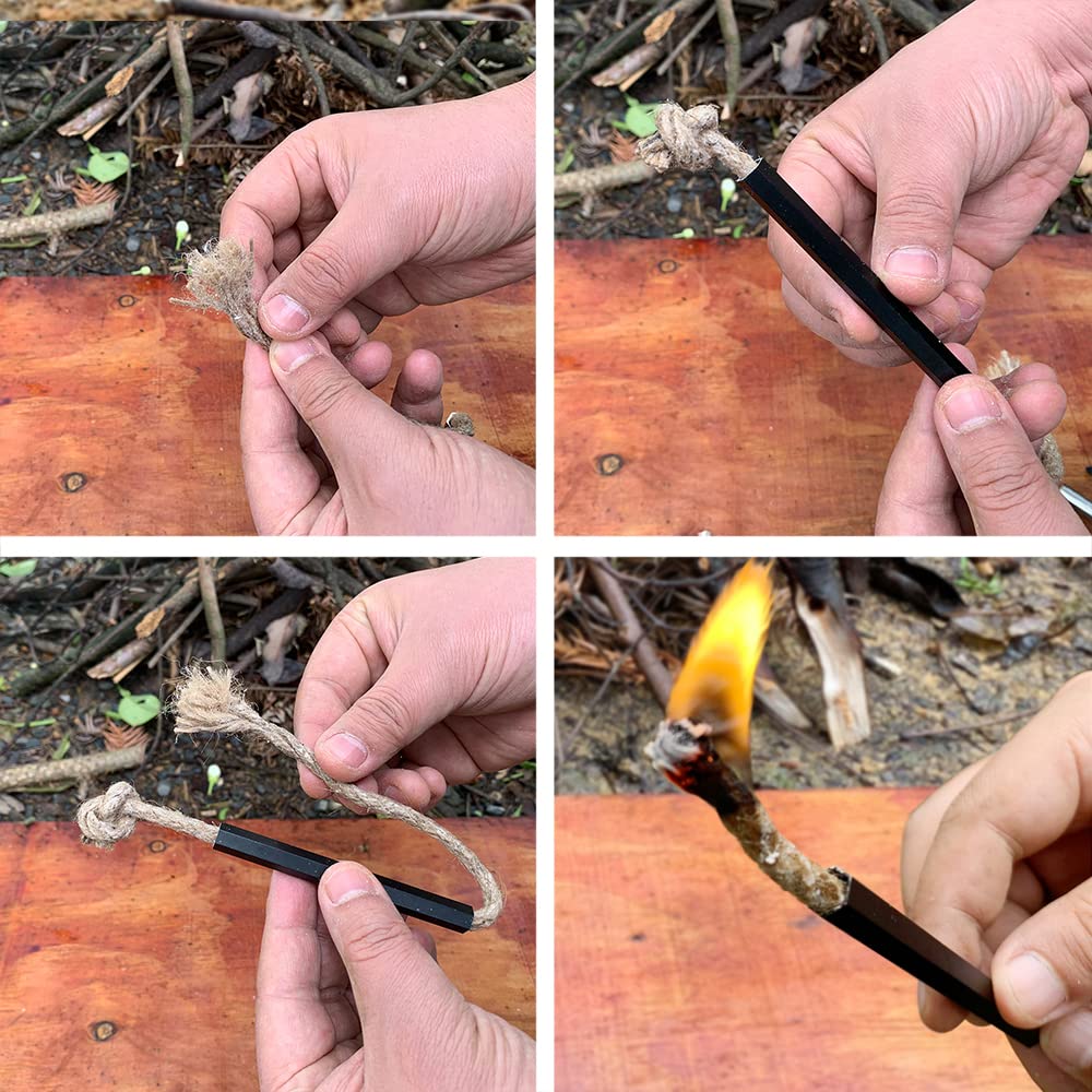 Yeeseok ferro rod close-up with wooden handle for secure grip