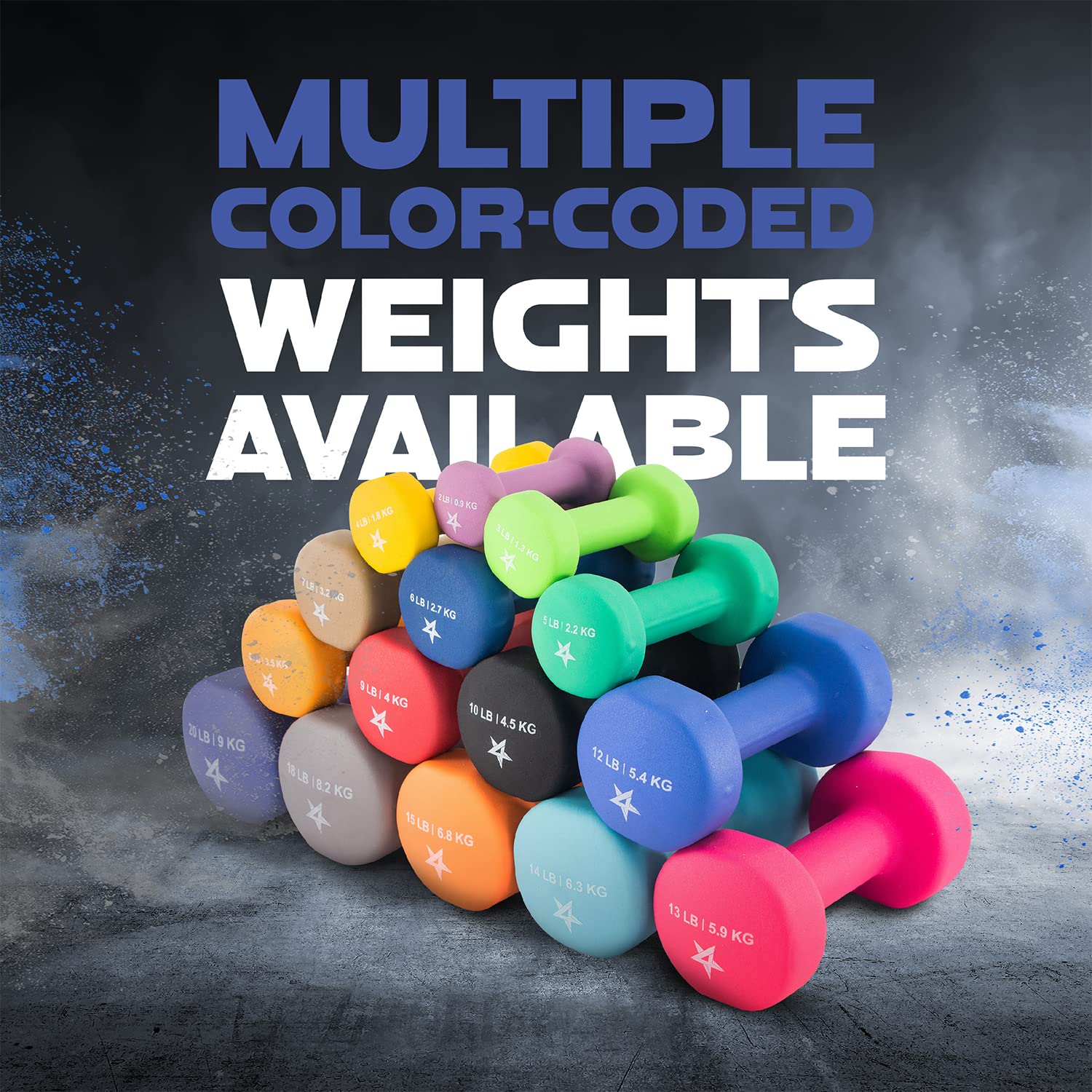 Yes4All dumbbells on hardwood showing neoprene protecting floor surfaces