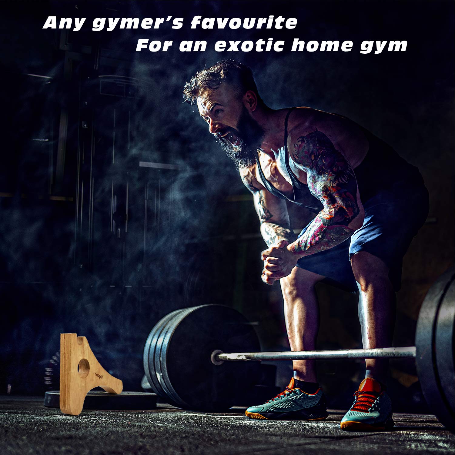 YES4ALL jack on gym floor in lifestyle scene highlighting polished wood look and gym-ready utility