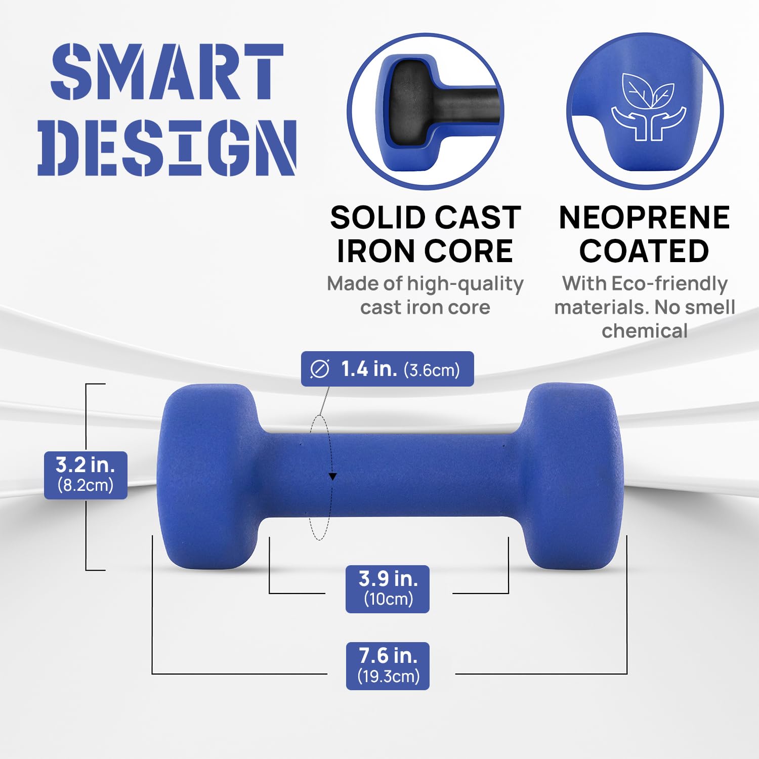 Yes4All close-up of neoprene handle texture for comfortable secure grip