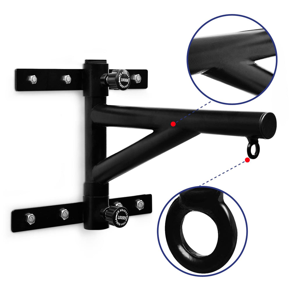 Yes4All hanger rotated against wall demonstrating space-saving fold-away position benefit
