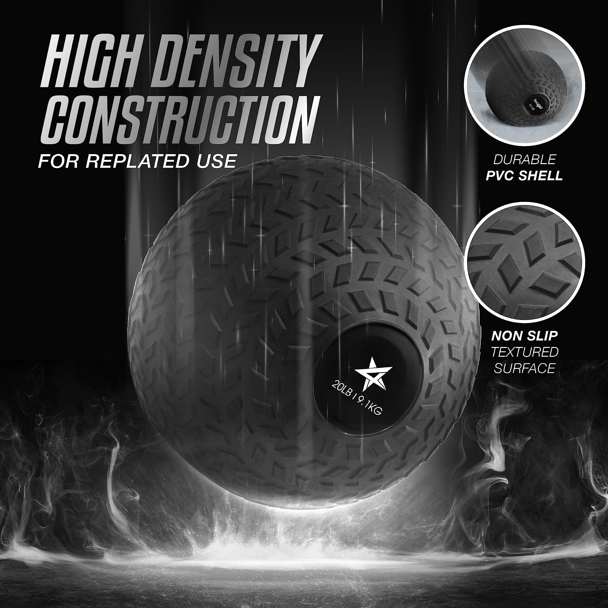 Yes4All slam ball in use overhead slam demonstrating safe non-bounce impact control