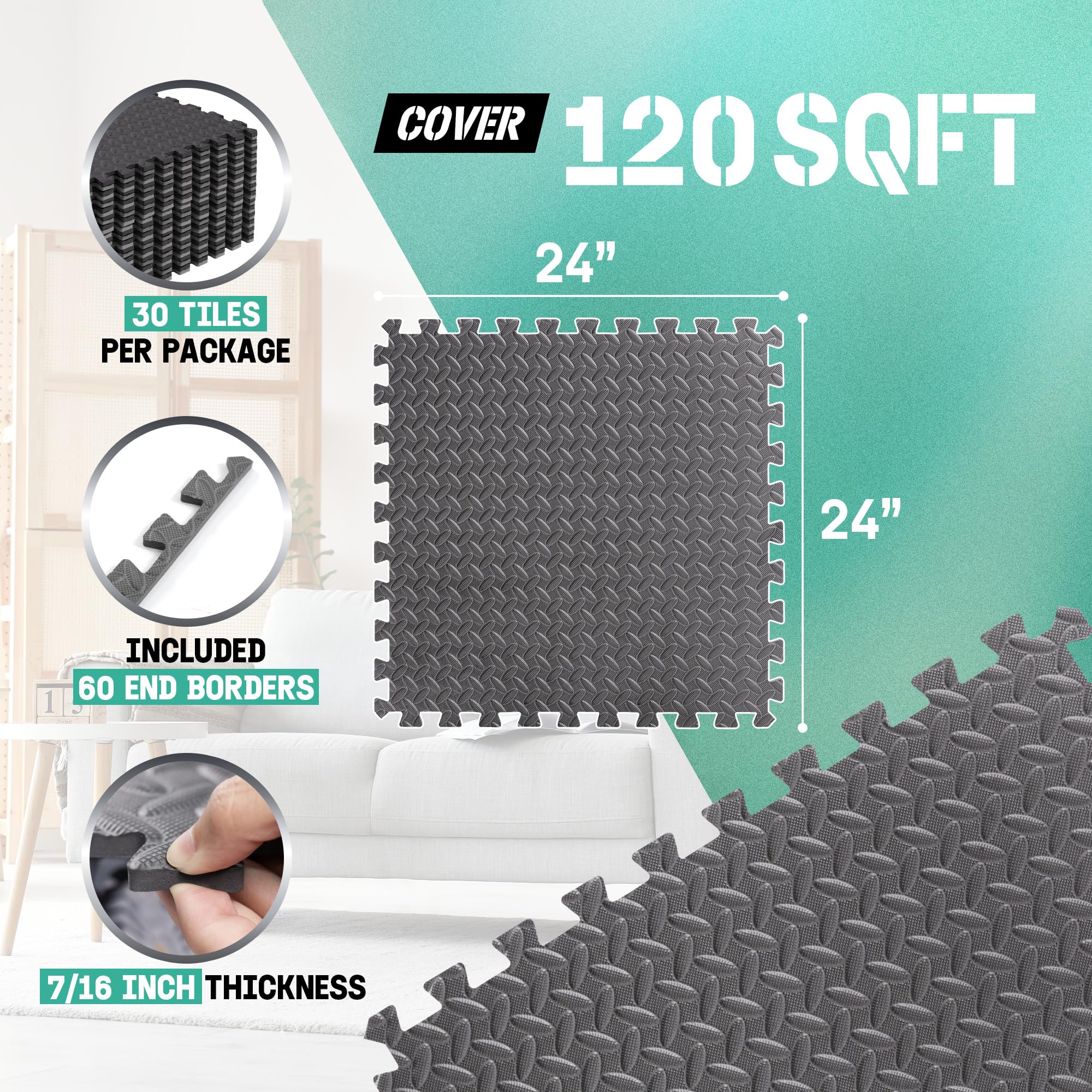 Yes4All close-up of textured EVA surface showing non-slip grip and durability