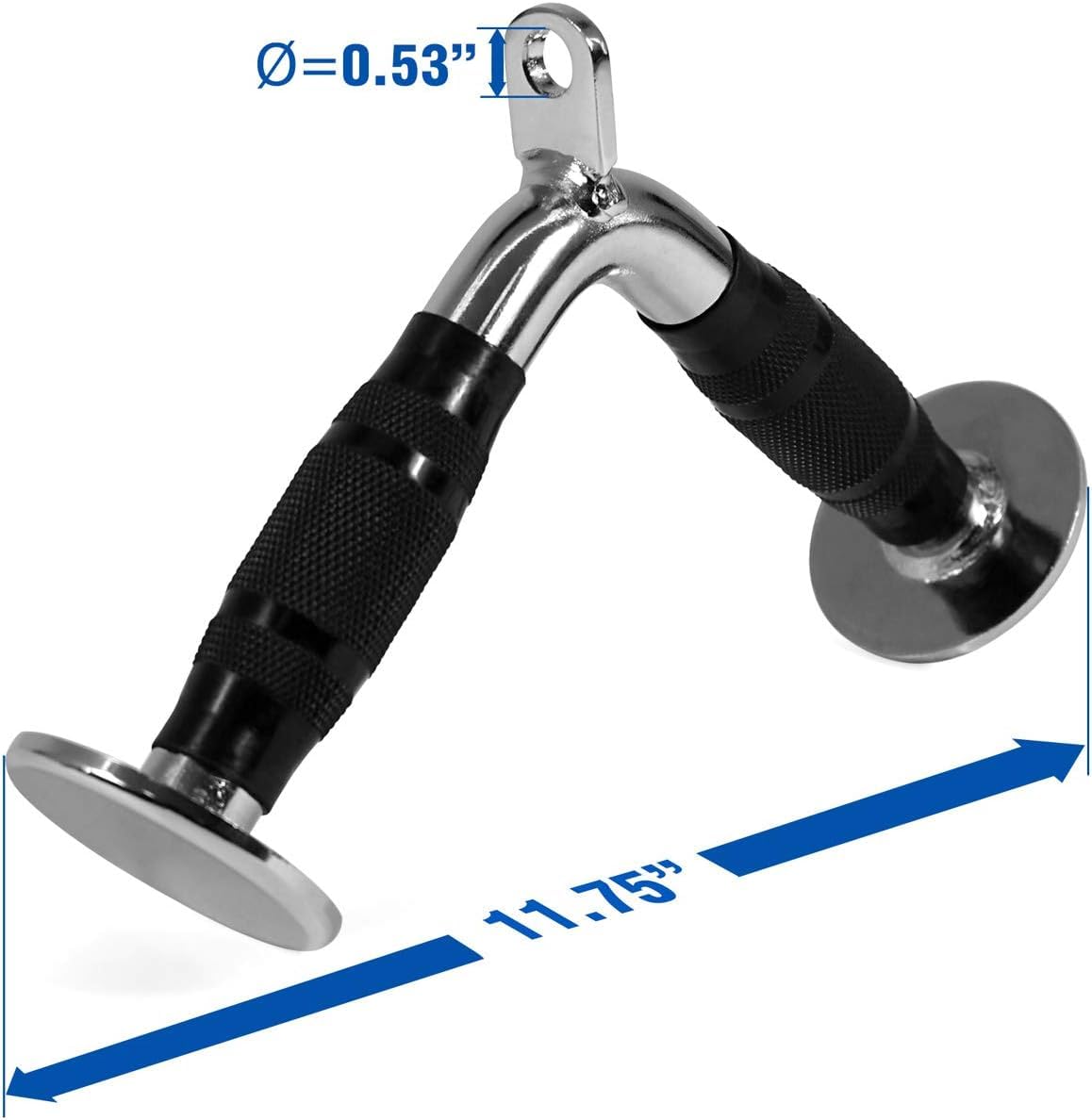 Yes4All angled profile of V bar showing 6.5-inch arms, offers ergonomic positioning
