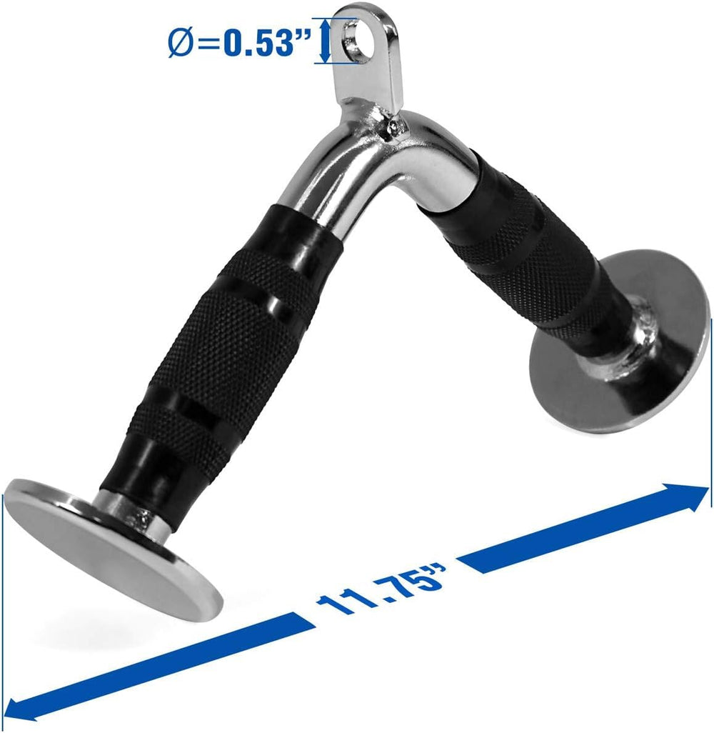 Yes4All angled profile of V bar showing 6.5-inch arms, offers ergonomic positioning
