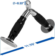 Yes4All angled profile of V bar showing 6.5-inch arms, offers ergonomic positioning