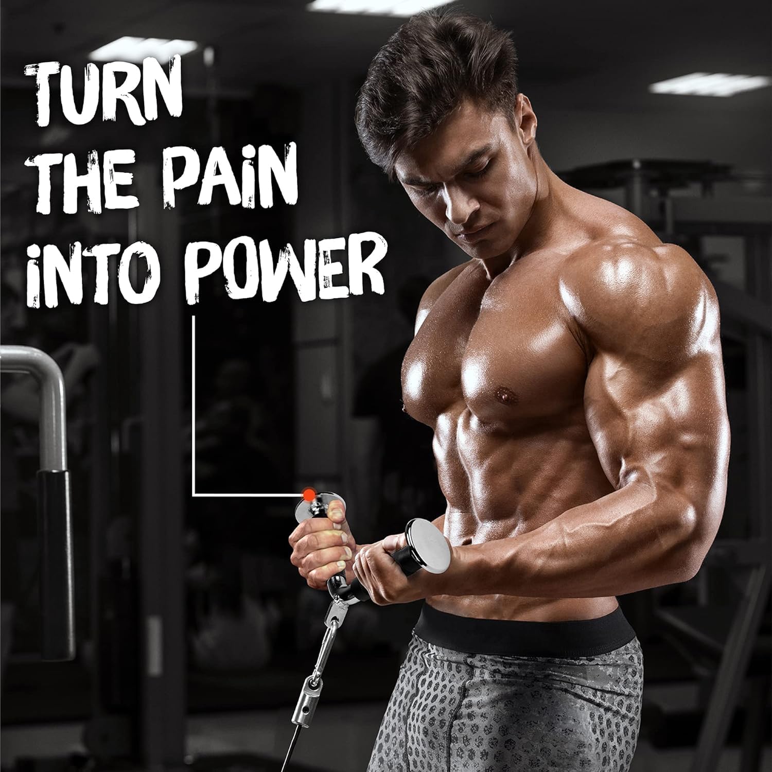 Yes4All V bar being used for tricep pushdown, promotes focused muscle engagement