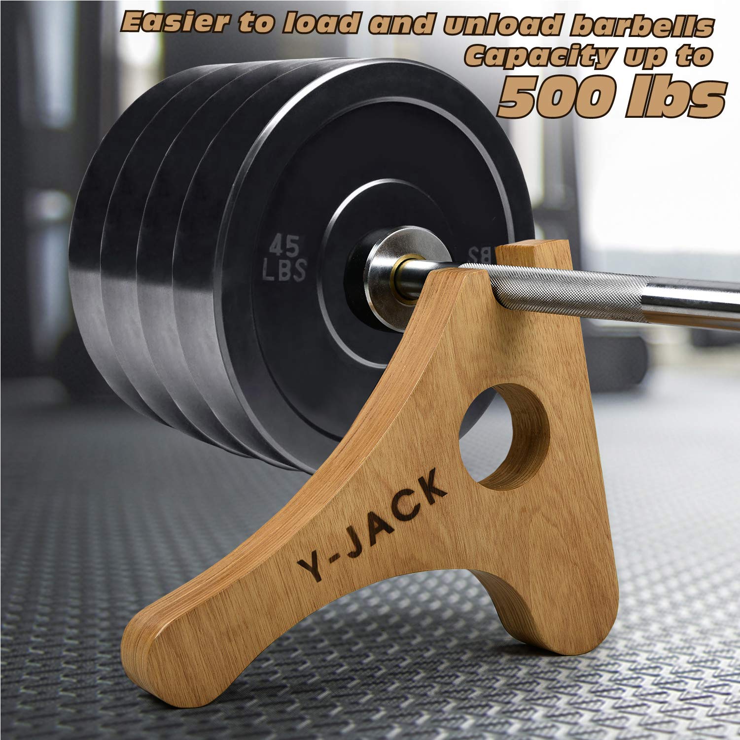 YES4ALL close-up of wooden cradle protecting bar sleeve and preventing sliding during plate changes